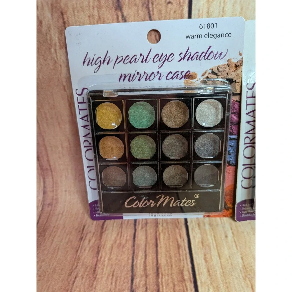 3 PK ColorMates High Pearl Eyeshadow Palette Mirror Case Warm Elegance 12 Shade
